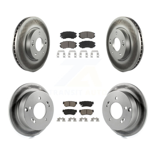 [Avant + Arrière] Kit de disque (revêtu) et plaquette (céramique) de frein pour Hyundai Sonata Kia Sportage Tucson Optima Magentis KGC-100821
