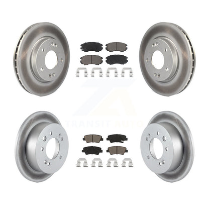 [Avant + Arrière] Kit de disque (revêtu) et plaquette (céramique) de frein pour 2010 Hyundai Elantra Sedan From 03 23 10 KGC-100825