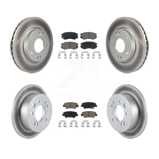 [Avant + Arrière] Kit de disque (revêtu) et plaquette (céramique) de frein pour 2010 Hyundai Elantra Sedan From 03 23 10 KGC-100825