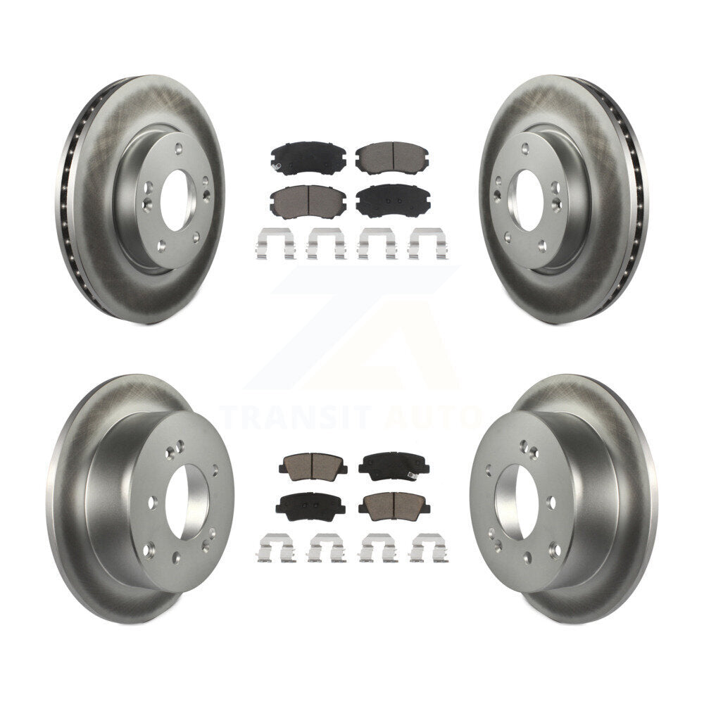[Avant + Arrière] Kit de disque (revêtu) et plaquette (céramique) de frein pour 2012-2013 Kia Soul KGC-100827