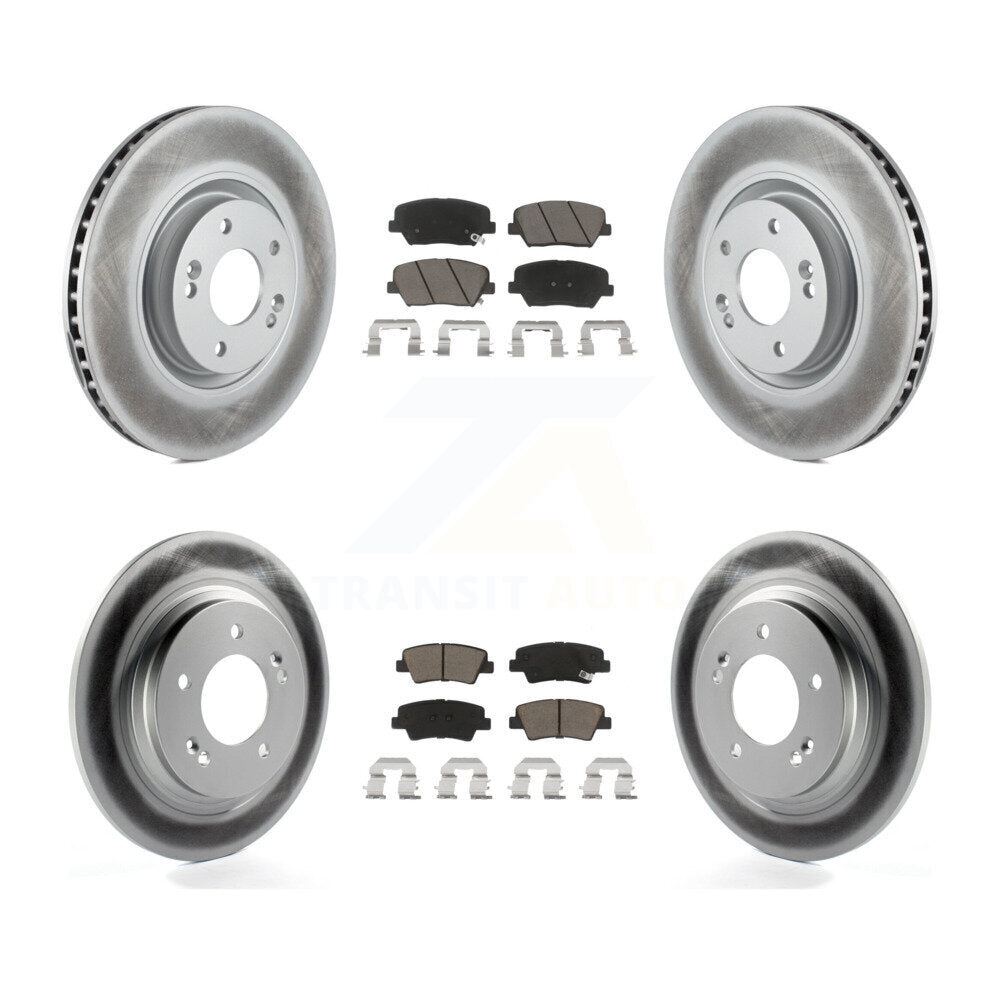 [Avant + Arrière] Kit de disque (revêtu) et plaquette (céramique) de frein pour 2016-2017 Hyundai Azera Limited KGC-100829