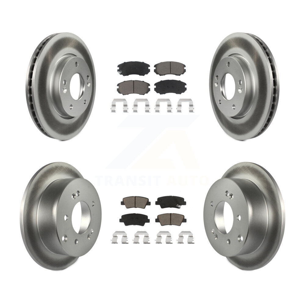 [Avant + Arrière] Kit de disque (revêtu) et plaquette (céramique) de frein pour 2010-2011 Kia Soul 2.0L KGC-100830