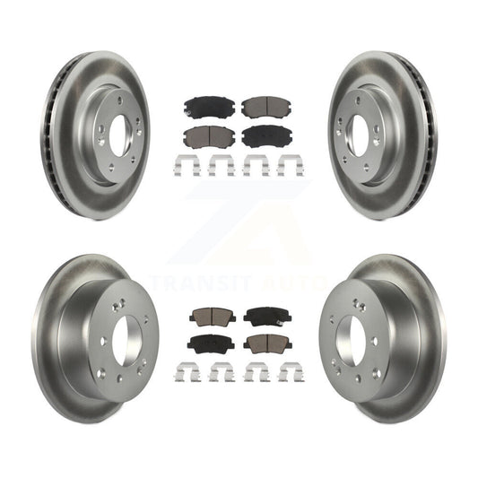 [Avant + Arrière] Kit de disque (revêtu) et plaquette (céramique) de frein pour 2010-2011 Kia Soul 2.0L KGC-100830