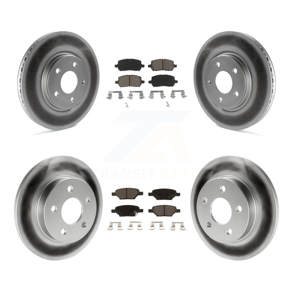 [Avant + Arrière] Kit de disque (revêtu) et plaquette (céramique) de frein pour 2010 Pontiac G5 avec Brakes KGC-100834