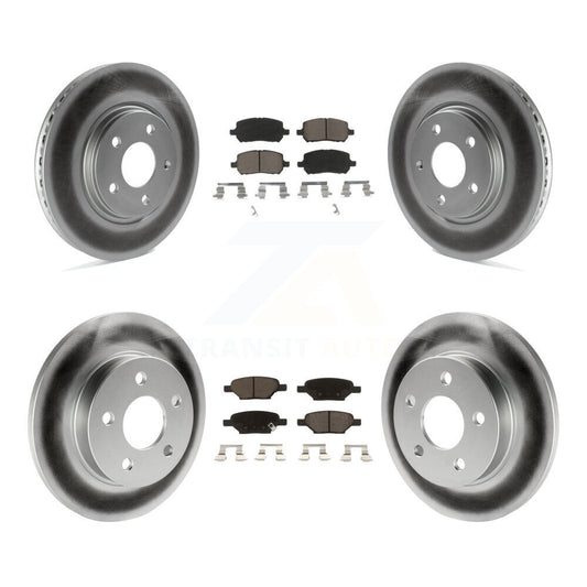 [Avant + Arrière] Kit de disque (revêtu) et plaquette (céramique) de frein pour 2010 Pontiac G5 avec Brakes KGC-100834