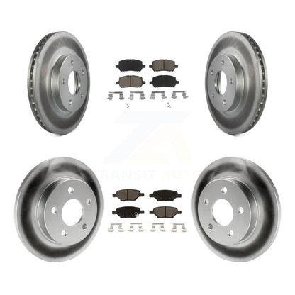 [Avant + Arrière] Kit de disque (revêtu) et plaquette (céramique) de frein pour 2007-2010 Pontiac G5 avec Drum Brakes KGC-100835
