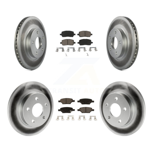 [Avant + Arrière] Kit de disque (revêtu) et plaquette (céramique) de frein pour 2007-2010 Pontiac G5 avec Drum Brakes KGC-100835