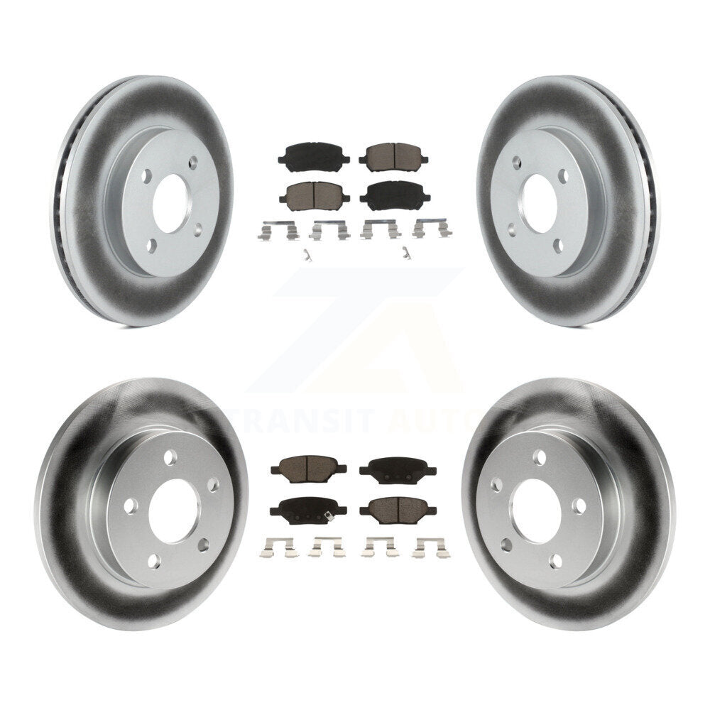 [Avant + Arrière] Kit de disque (revêtu) et plaquette (céramique) de frein pour Pontiac G5 Pursuit avec Drum Brakes KGC-100836