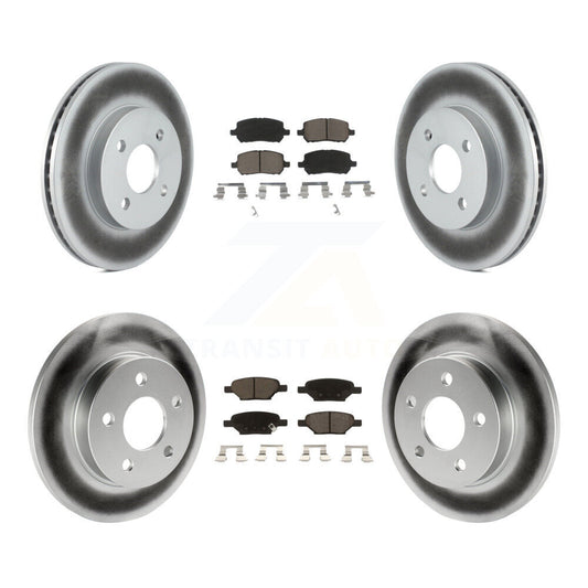 [Avant + Arrière] Kit de disque (revêtu) et plaquette (céramique) de frein pour Pontiac G5 Pursuit avec Drum Brakes KGC-100836