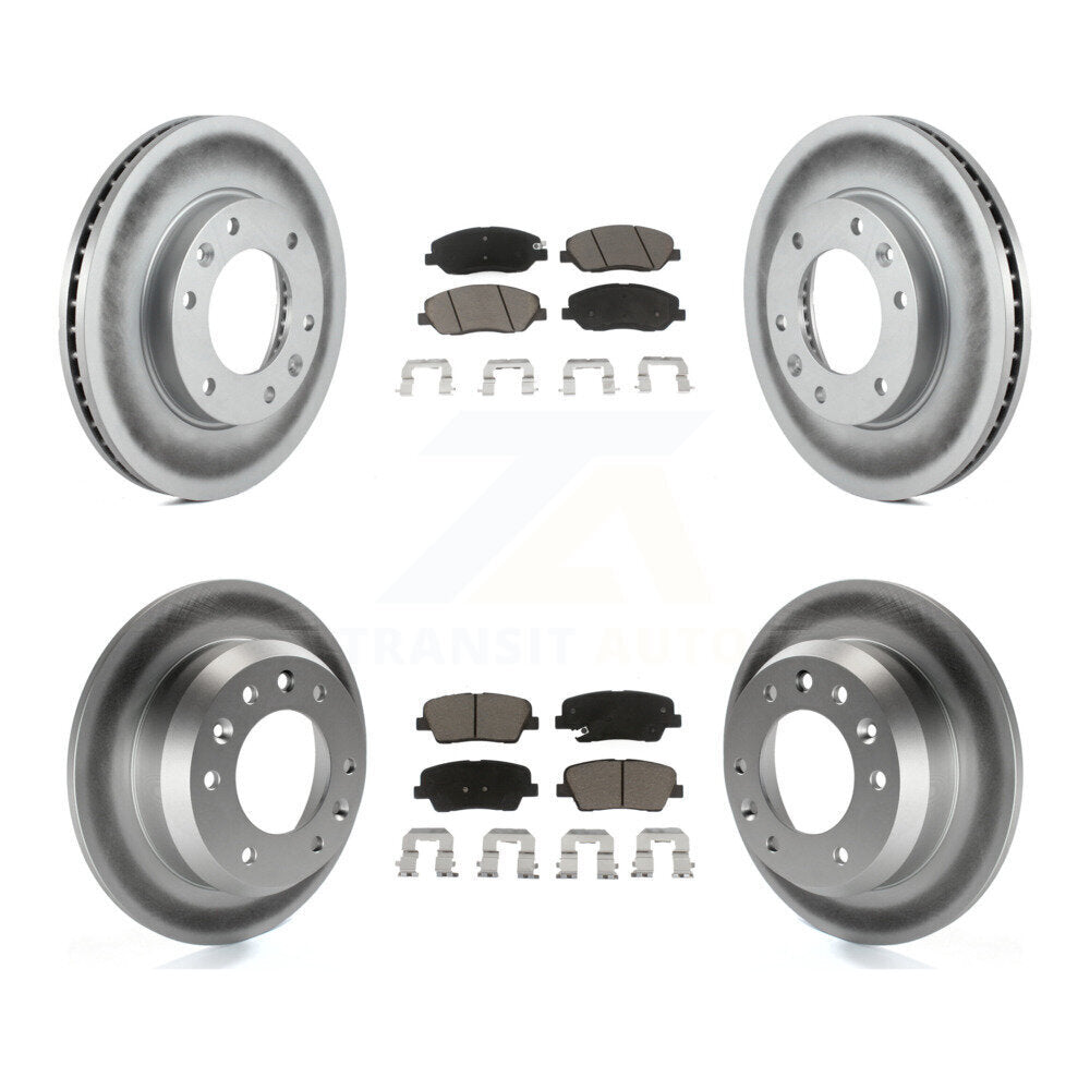 [Avant + Arrière] Kit de disque (revêtu) et plaquette (céramique) de frein pour Kia Sedona Hyundai Entourage KGC-100843