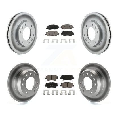 [Avant + Arrière] Kit de disque (revêtu) et plaquette (céramique) de frein pour Kia Sedona Hyundai Entourage KGC-100843