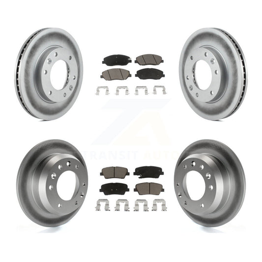 [Avant + Arrière] Kit de disque (revêtu) et plaquette (céramique) de frein pour Kia Sedona Hyundai Entourage KGC-100843