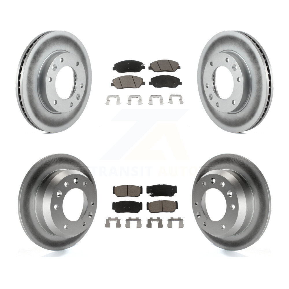 [Avant + Arrière] Kit de disque (revêtu) et plaquette (céramique) de frein pour Kia Sedona Hyundai Entourage To 04/27/06 KGC-100846