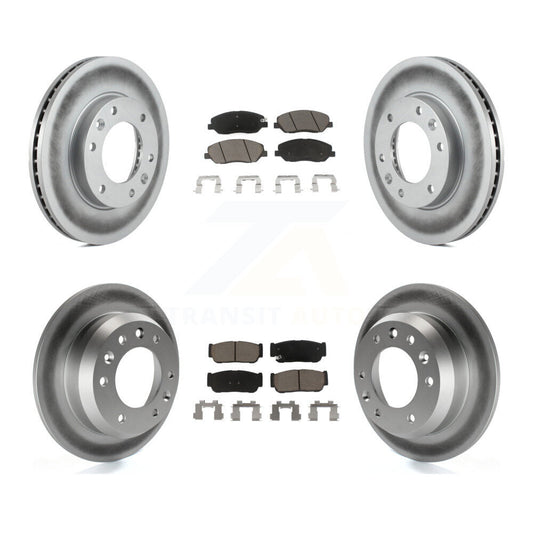 [Avant + Arrière] Kit de disque (revêtu) et plaquette (céramique) de frein pour Kia Sedona Hyundai Entourage To 04/27/06 KGC-100846