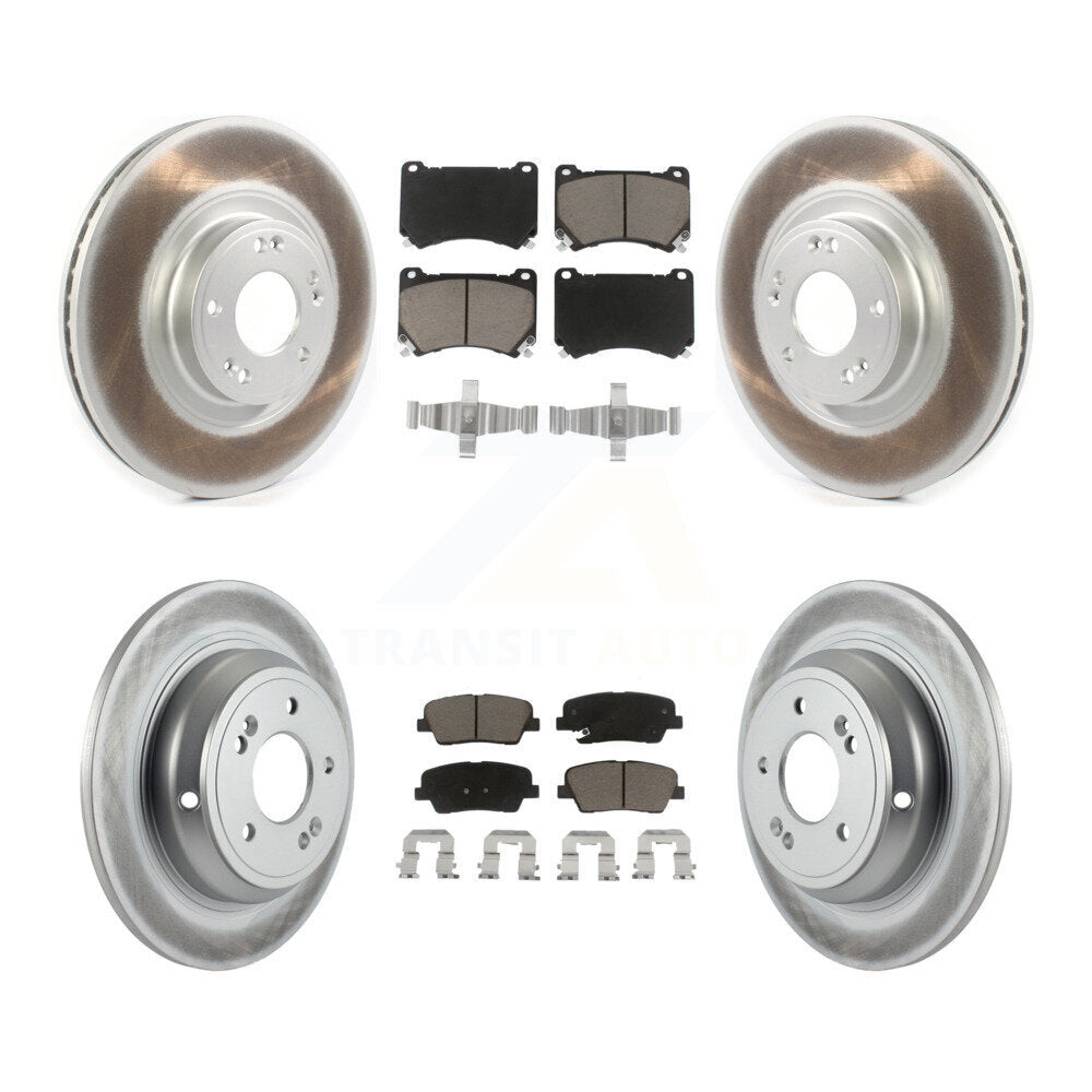 [Avant + Arrière] Kit de disque (revêtu) et plaquette (céramique) de frein pour Hyundai Genesis 4.6L KGC-100847