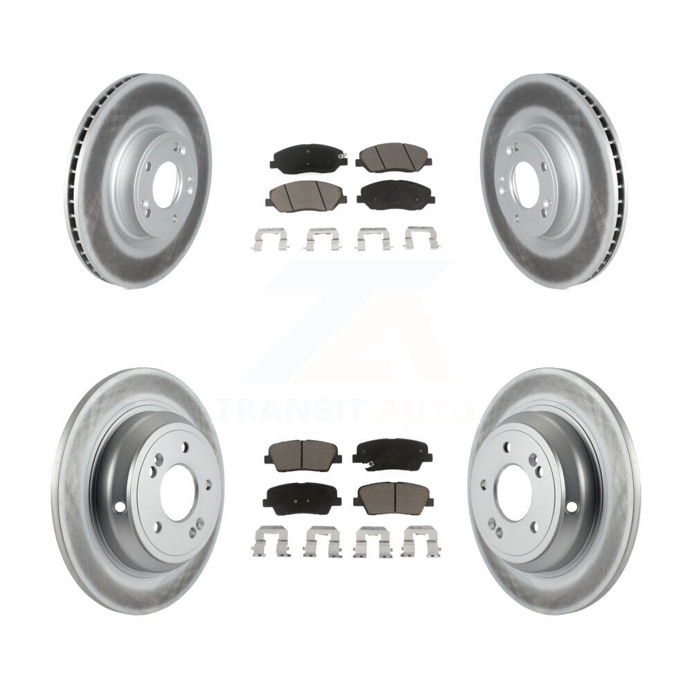 [Avant + Arrière] Kit de disque (revêtu) et plaquette (céramique) de frein pour Hyundai Genesis 3.8L KGC-100848