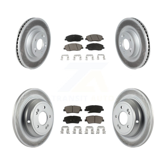 [Avant + Arrière] Kit de disque (revêtu) et plaquette (céramique) de frein pour Hyundai Genesis 3.8L KGC-100848