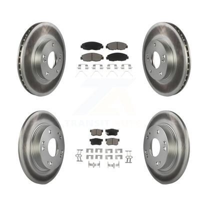 [Avant + Arrière] Kit de disque (revêtu) et plaquette (céramique) de frein pour 2014-2015 Honda Civic Touring KGC-100855