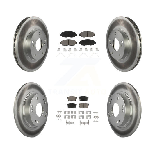 [Avant + Arrière] Kit de disque (revêtu) et plaquette (céramique) de frein pour 2014-2015 Honda Civic Touring KGC-100855