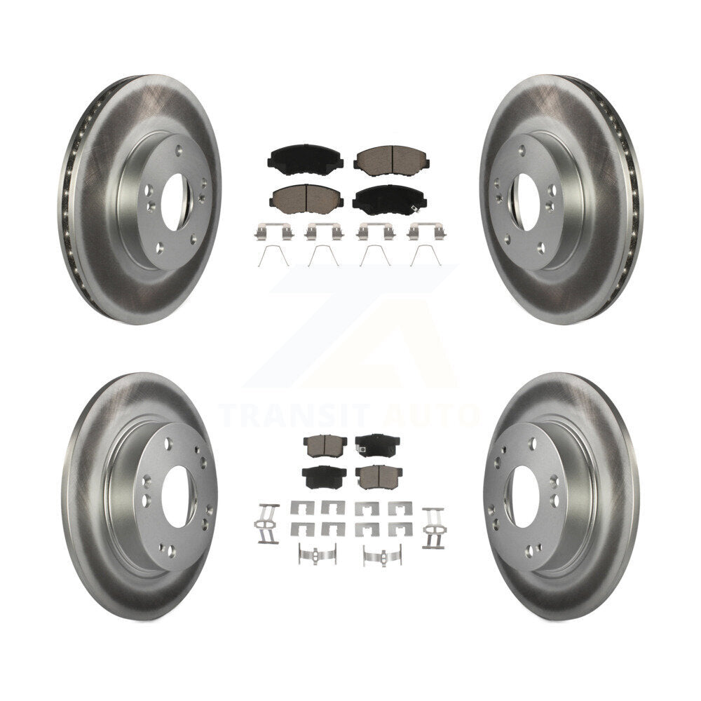 [Avant + Arrière] Kit de disque (revêtu) et plaquette (céramique) de frein pour Honda Civic Acura ILX KGC-100856