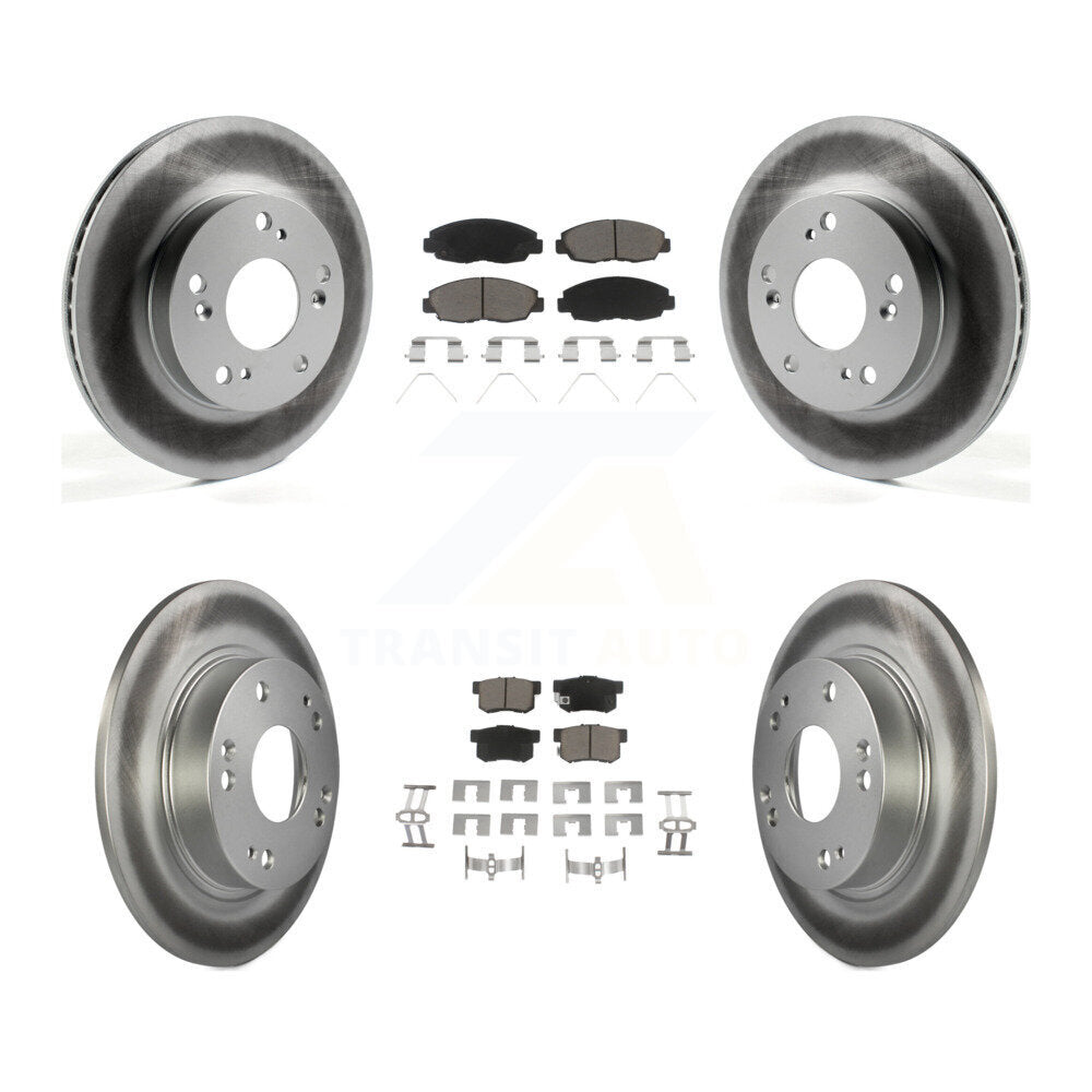 [Avant + Arrière] Kit de disque (revêtu) et plaquette (céramique) de frein pour Honda Civic KGC-100858