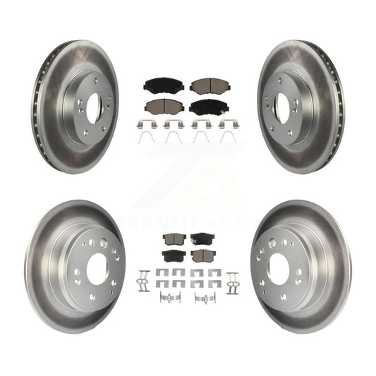 [Avant + Arrière] Kit de disque (revêtu) et plaquette (céramique) de frein pour 2003-2011 Honda Element KGC-100862