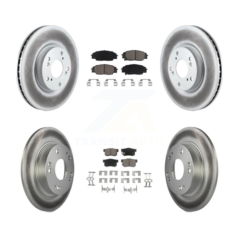 [Avant + Arrière] Kit de disque (revêtu) et plaquette (céramique) de frein pour Honda Civic Acura CSX KGC-100865