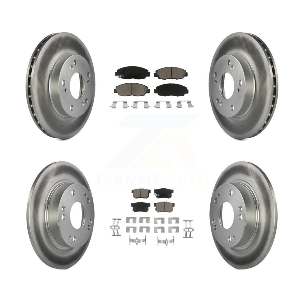 [Avant + Arrière] Kit de disque (revêtu) et plaquette (céramique) de frein pour Honda Civic KGC-100866