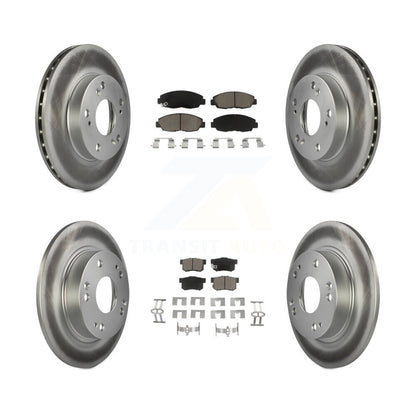 [Avant + Arrière] Kit de disque (revêtu) et plaquette (céramique) de frein pour Honda Civic KGC-100866