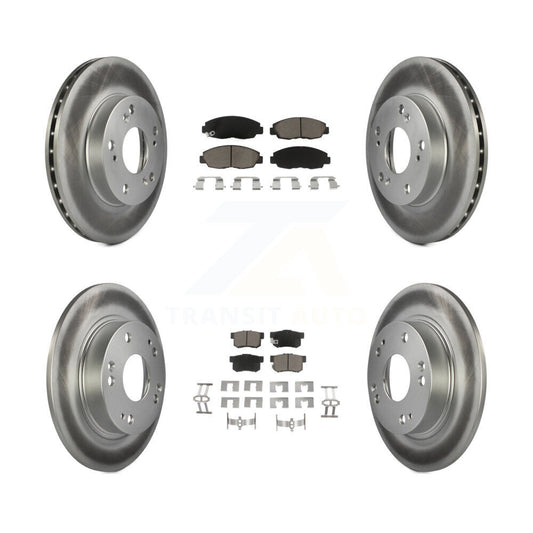 [Avant + Arrière] Kit de disque (revêtu) et plaquette (céramique) de frein pour Honda Civic KGC-100866