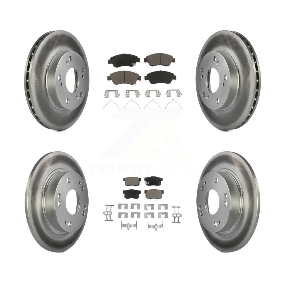 [Avant + Arrière] Kit de disque (revêtu) et plaquette (céramique) de frein pour Honda Civic KGC-100869