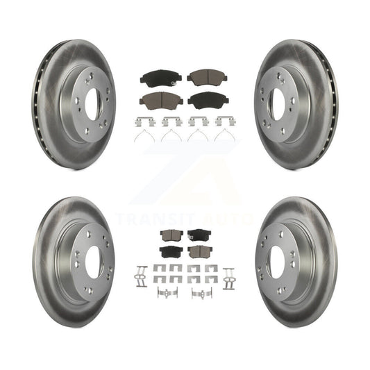 [Avant + Arrière] Kit de disque (revêtu) et plaquette (céramique) de frein pour Honda Civic KGC-100869