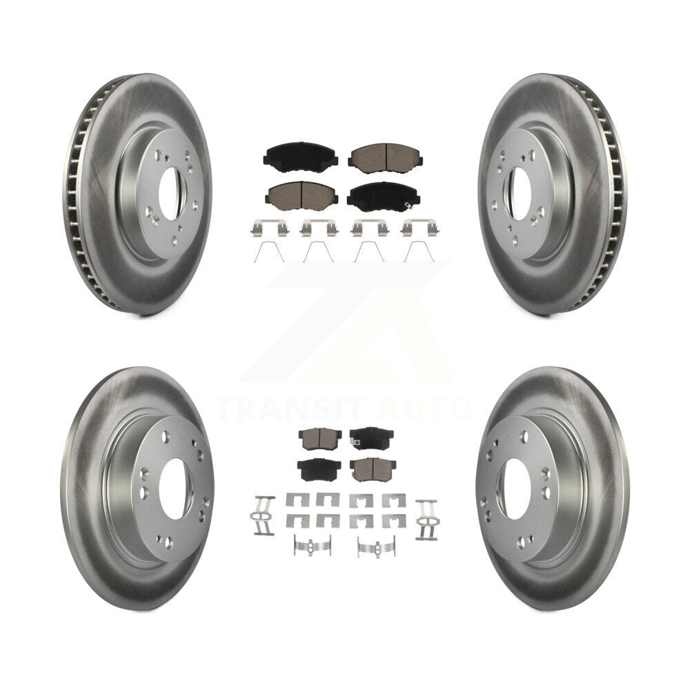 [Avant + Arrière] Kit de disque (revêtu) et plaquette (céramique) de frein pour 2015 Honda Civic EX avec Coupe Manual transmission KGC-100872