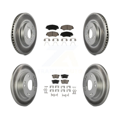 [Avant + Arrière] Kit de disque (revêtu) et plaquette (céramique) de frein pour 2015 Honda Civic EX avec Coupe Manual transmission KGC-100872