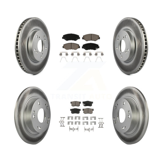 [Avant + Arrière] Kit de disque (revêtu) et plaquette (céramique) de frein pour 2015 Honda Civic EX avec Coupe Manual transmission KGC-100872