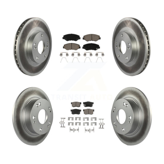 [Avant + Arrière] Kit de disque (revêtu) et plaquette (céramique) de frein pour 2003-2007 Honda Accord 2.4L Excluding Vehicles Built Canadian Market KGC-100874