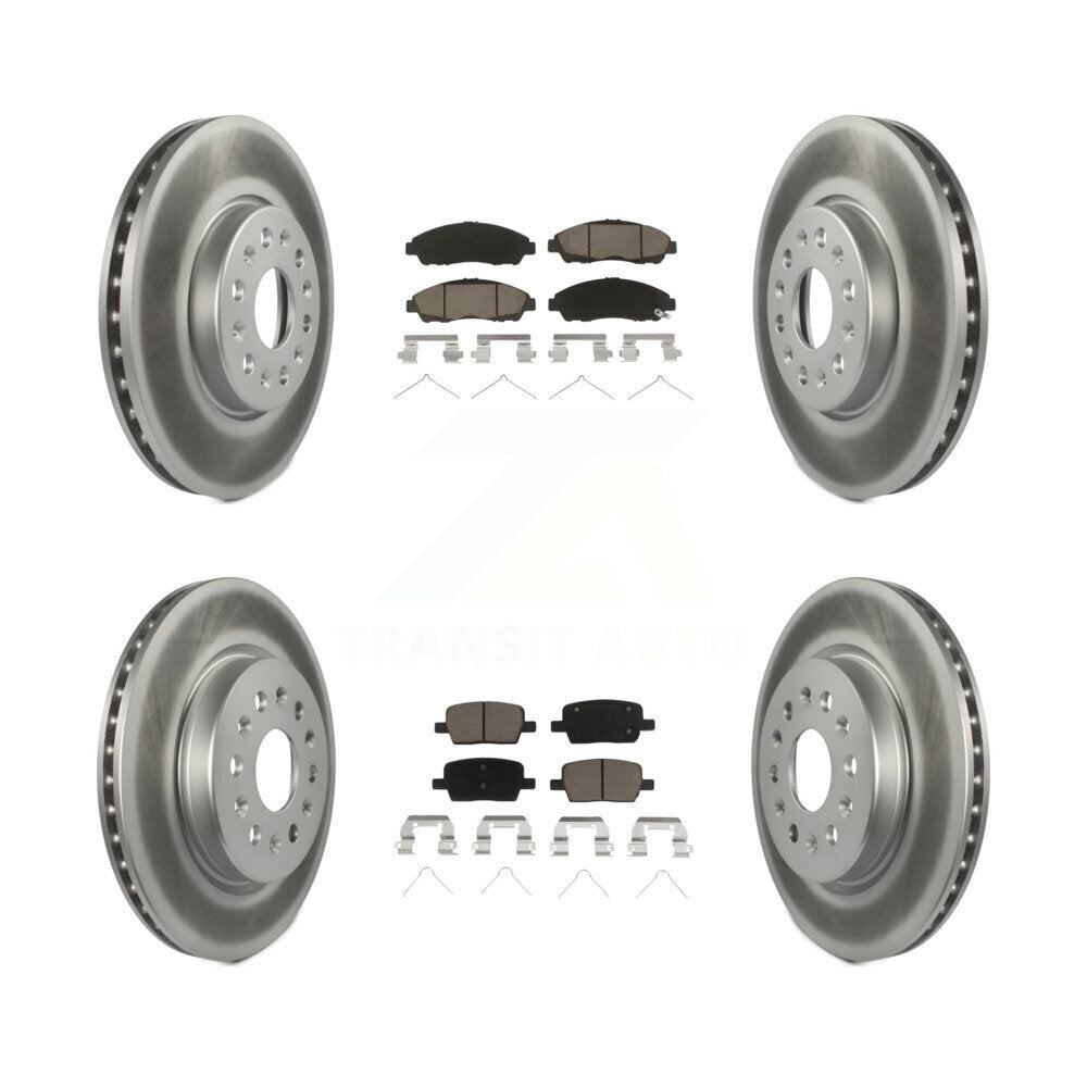 [Avant + Arrière] Kit de disque (revêtu) et plaquette (céramique) de frein pour Chevrolet Traverse GMC Acadia Buick Enclave Blazer KGC-100882