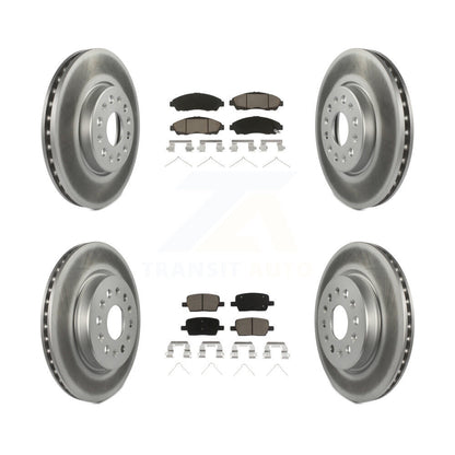 [Avant + Arrière] Kit de disque (revêtu) et plaquette (céramique) de frein pour Chevrolet Traverse GMC Acadia Buick Enclave Blazer KGC-100882