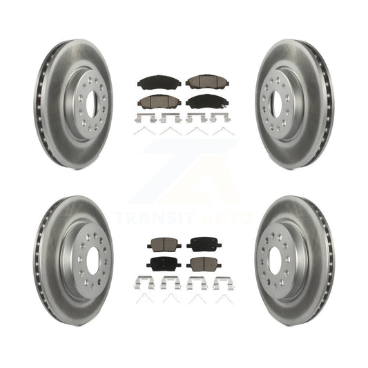 [Avant + Arrière] Kit de disque (revêtu) et plaquette (céramique) de frein pour Chevrolet Traverse GMC Acadia Buick Enclave Blazer KGC-100882
