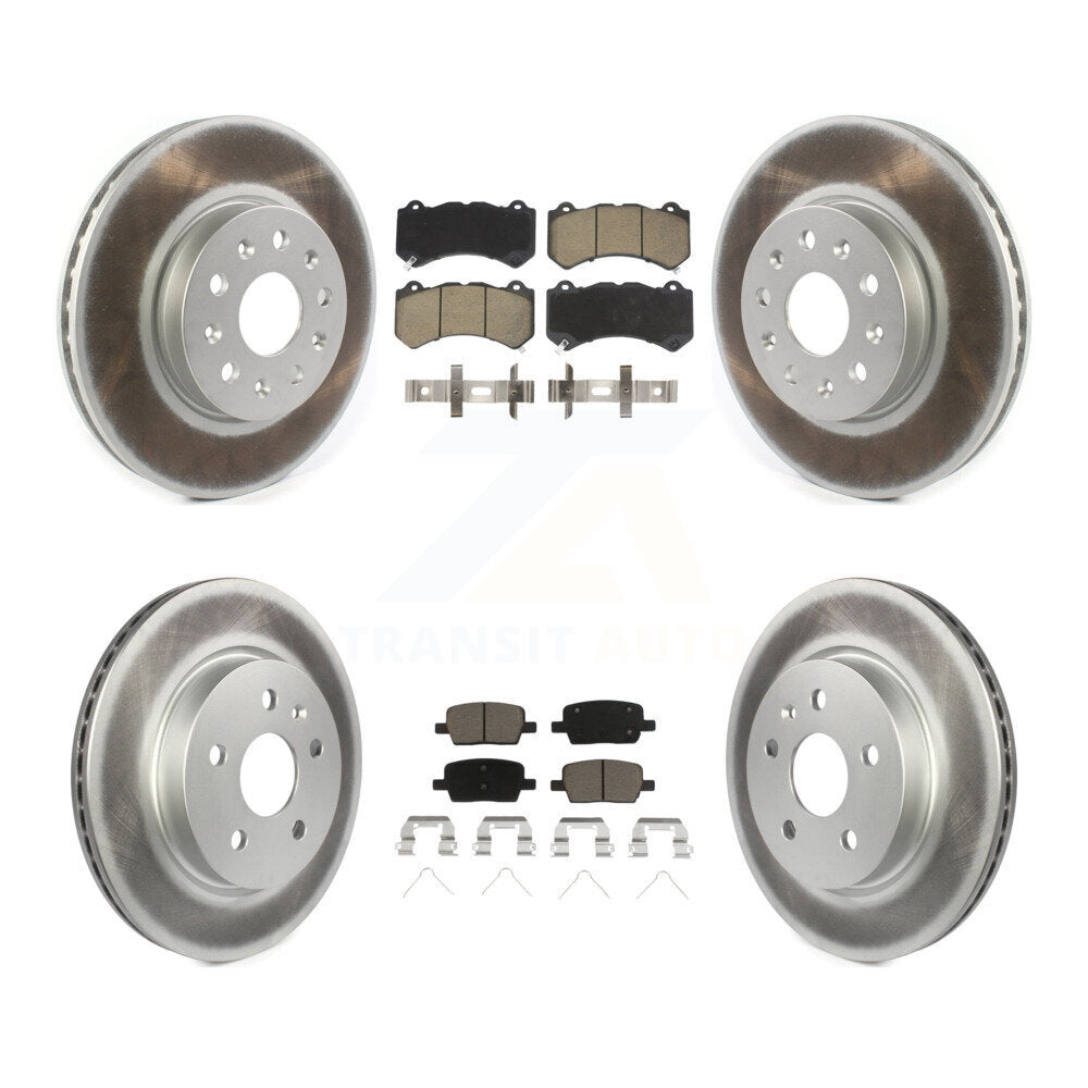 [Avant + Arrière] Kit de disque (revêtu) et plaquette (céramique) de frein pour 2019-2020 Chevrolet Camaro LT LS avec 6 Piston Brembo Calipers KGC-100886