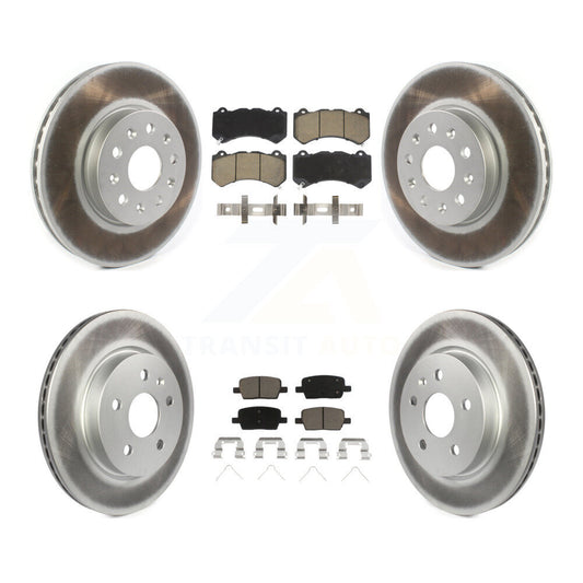 [Avant + Arrière] Kit de disque (revêtu) et plaquette (céramique) de frein pour 2019-2020 Chevrolet Camaro LT LS avec 6 Piston Brembo Calipers KGC-100886