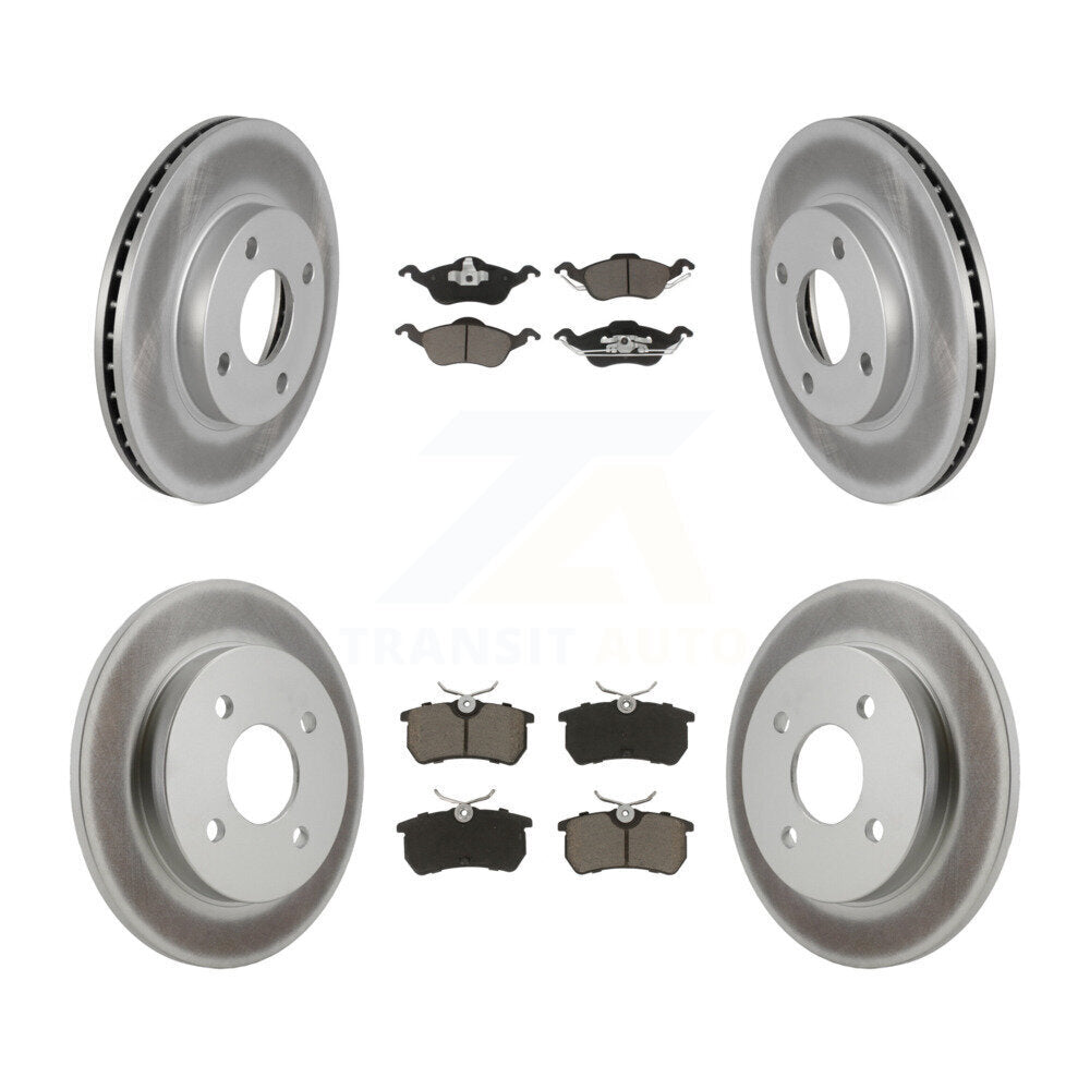 [Avant + Arrière] Kit de disque (revêtu) et plaquette (céramique) de frein pour Ford Focus KGC-100887
