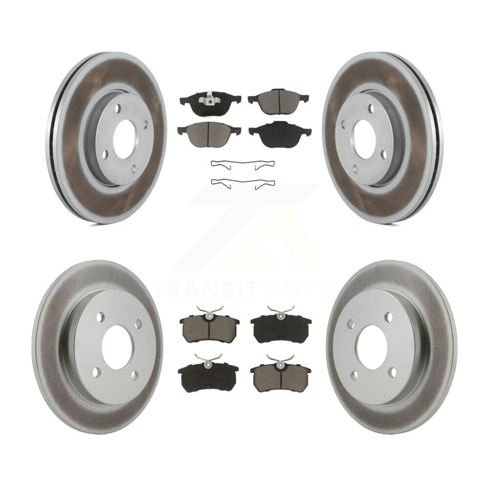 [Avant + Arrière] Kit de disque (revêtu) et plaquette (céramique) de frein pour 2005-2007 Ford Focus rear brakes KGC-100890