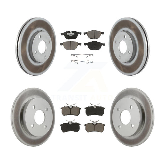 [Avant + Arrière] Kit de disque (revêtu) et plaquette (céramique) de frein pour 2005-2007 Ford Focus rear brakes KGC-100890