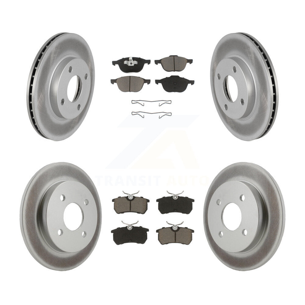 [Avant + Arrière] Kit de disque (revêtu) et plaquette (céramique) de frein pour 2004 Ford Focus LX Mid High SE ZTS ZTW ZX3 ZX5 From 04 05 KGC-100891