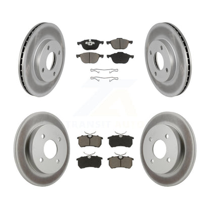 [Avant + Arrière] Kit de disque (revêtu) et plaquette (céramique) de frein pour 2004 Ford Focus LX Mid High SE ZTS ZTW ZX3 ZX5 From 04 05 KGC-100891