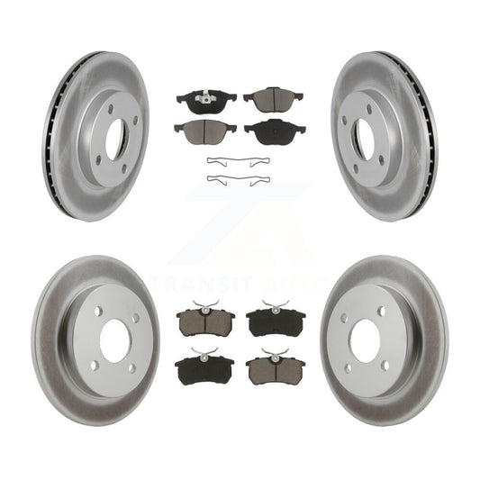 [Avant + Arrière] Kit de disque (revêtu) et plaquette (céramique) de frein pour 2004 Ford Focus LX Mid High SE ZTS ZTW ZX3 ZX5 From 04 05 KGC-100891