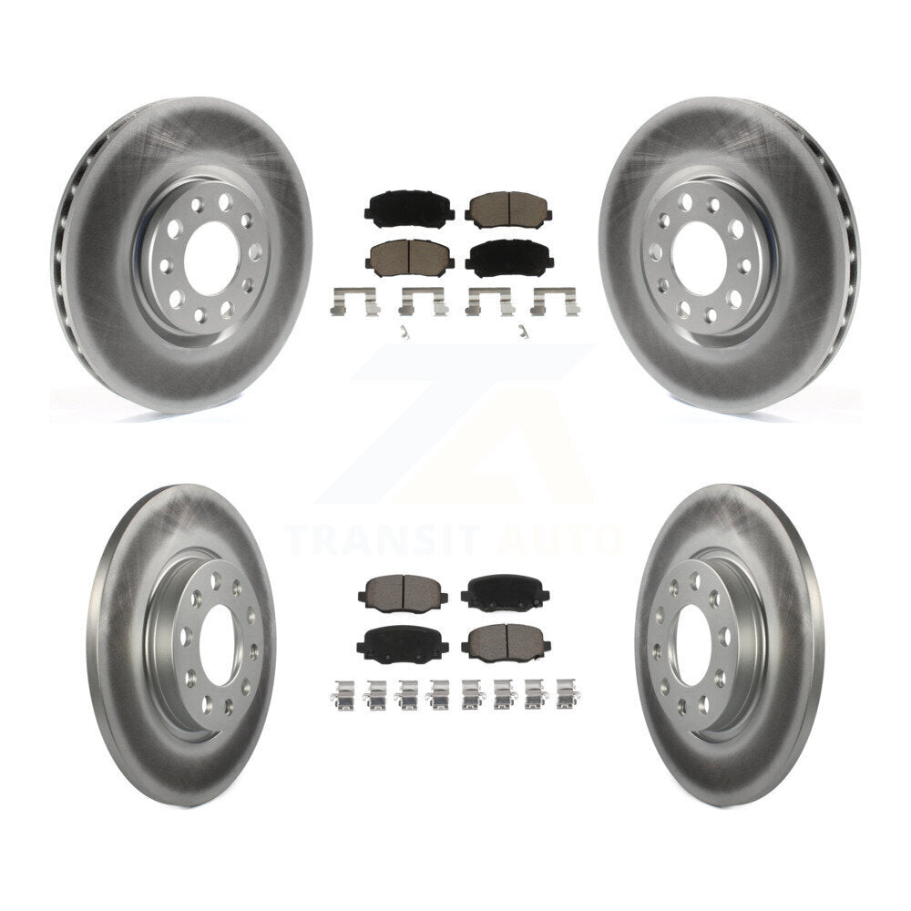 [Avant + Arrière] Kit de disque (revêtu) et plaquette (céramique) de frein pour 2015-2017 Chrysler 200 avec 305mm Diameter Rotor KGC-100894