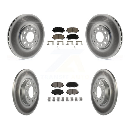 [Avant + Arrière] Kit de disque (revêtu) et plaquette (céramique) de frein pour 2015-2017 Chrysler 200 avec 305mm Diameter Rotor KGC-100894