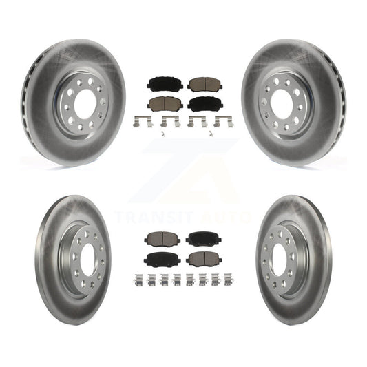 [Avant + Arrière] Kit de disque (revêtu) et plaquette (céramique) de frein pour 2015-2017 Chrysler 200 avec 305mm Diameter Rotor KGC-100894